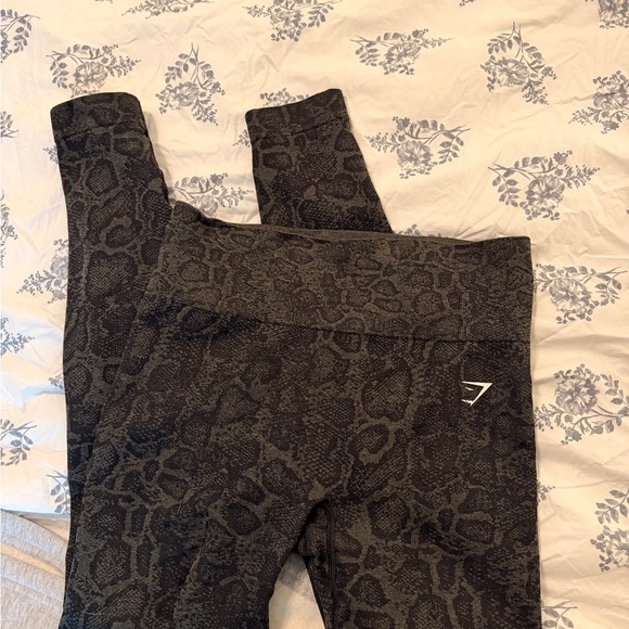 Gymshark Pants - Gymshark Black Snake-Print Leggings
